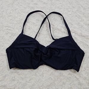 Athleta Womens Size 34 B/C Black Twist Front Underwire Padded Beach Bikini Top